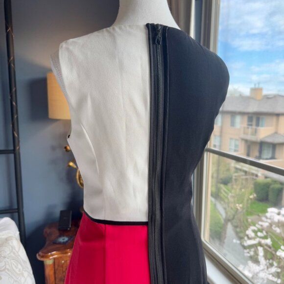 Nue By Shani Shapewear Black White and Coral Colourblock Dress - Picture 7 of 14